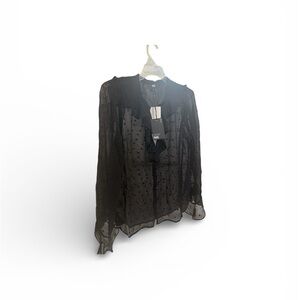 PAIGE Black Sheer Blouse